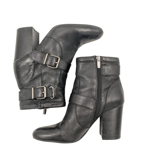 Vince Camuto Black Ankle Boots Block Heel Size 9.5M - Picture 7 of 8